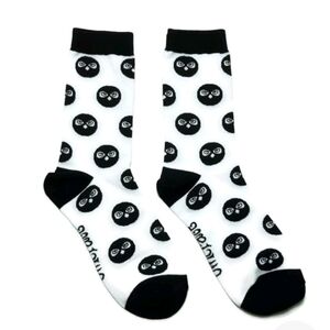 Owlcrate Socks Adult Women's Black White Owl Pattern Cotton Blend New Fit Sz 5-7